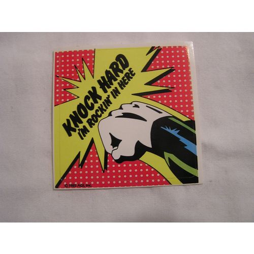 1985 A.G.I. Rock Star Concert Cards STICKER-KNOCK HARD I'M ROCKIN' IN HERE