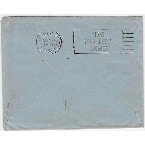 India Printed Matter Rate 1954 Sholapur to Hawaii forward Honolulu to Maui