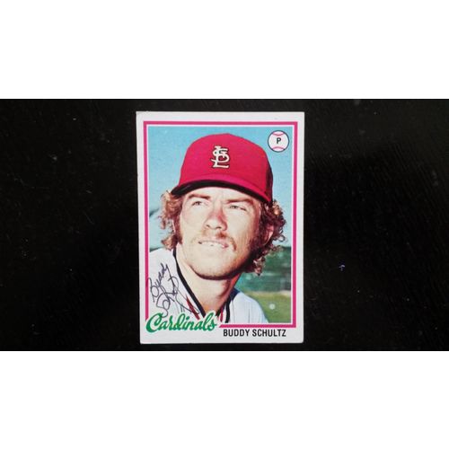 1978 Topps Card # 301 Buddy Schultz W/ Autograph St Louis Cardinals