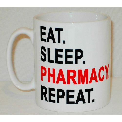 Eat Sleep Pharmacy Mug Can Personalise Funny Pharmacist Chemist Technician Gift
