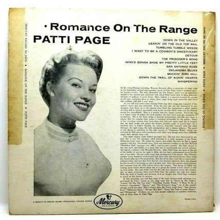Patti Page ‎Romance On The Range 1955 LP Vinyl Album Record (P5)