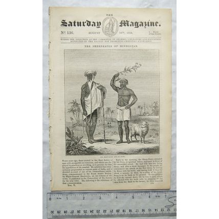 1834 The Saturday Magazine No. 136 Croydon Palace, Hindostan, Battle of Vittoria