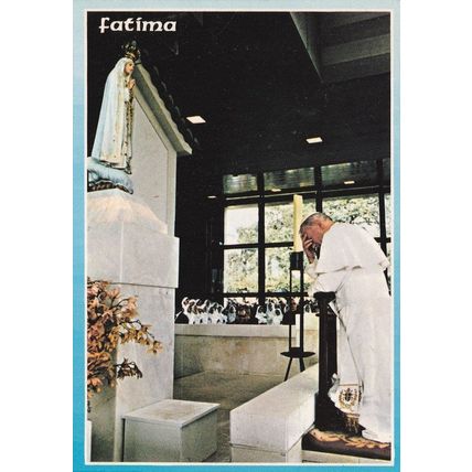 Pope John Paul II in the Little Chapel Fatima Religious Postcard