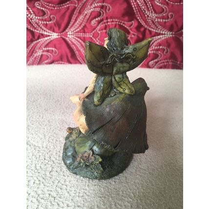 Mythical and Magical Fairy On Goblin Faced Toadstool Figurine Indoor or Outdoor