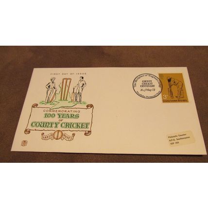 Stuarts GB 1973 FDC Cover - County Cricket Championship Centenary