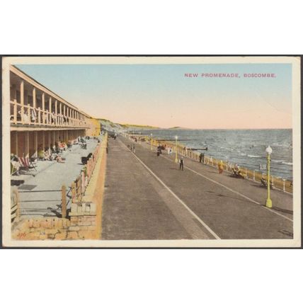 New Promenade, Boscombe, Hampshire, 1937 - Postcard