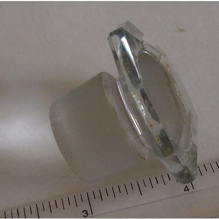 Vintage Art Deco Perfume Bottle Stopper Geometric Octagon Clear Glass Top