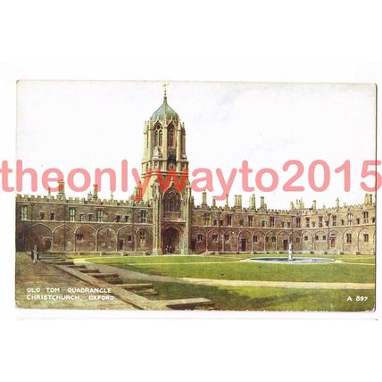 Old Tom Quadrangle, Christchurch, Oxford, Valentines Art Colour, Postcard