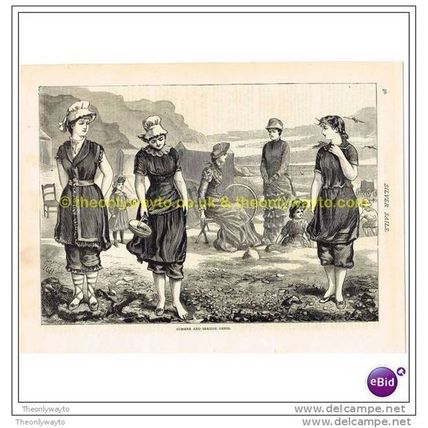 SUMMER AND SEASIDE DRESS, Book Illustration, c1881