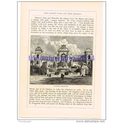 Fountain, Marseilles, France, Book Illustration (Print), 1880