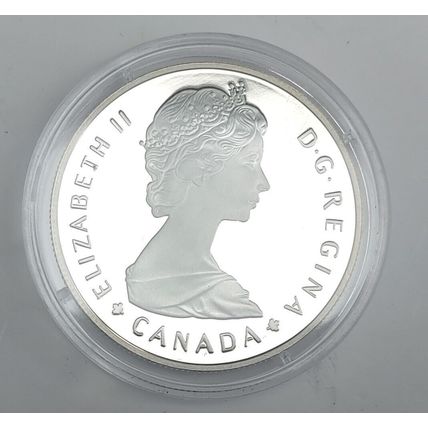 1985 ROYAL CANADIAN 100TH ANNIVERSARY NATIONAL PARKS MOOSE SILVER PROOF DOLLAR