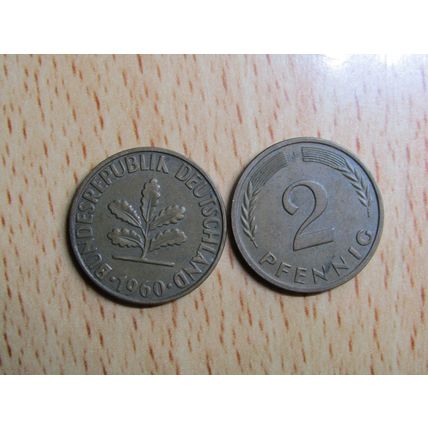 1960j 2 Pfennig Germany Coin