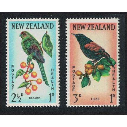New Zealand Tieke Saddleback Parakeet Birds 2v 1962 MNH SG#812-813 MI#422-423