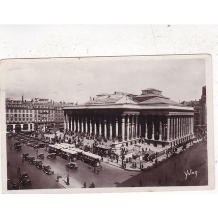 Paris Bourse France Postcard posted 1930 marks on face