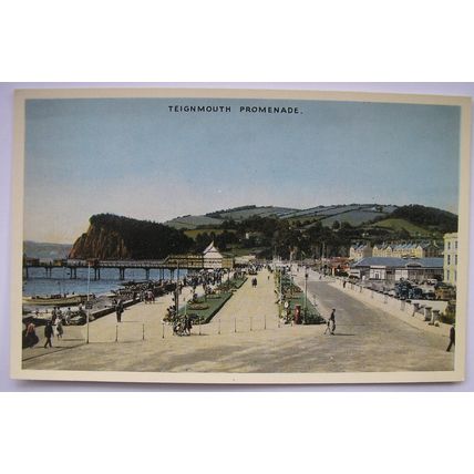 vintage colour Postcard Teignmouth, Promenade