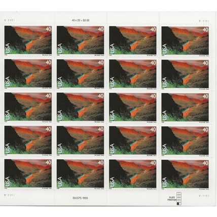 Rio Grande Sheet of Twenty 40 Cent Airmail Stamps Scott C134