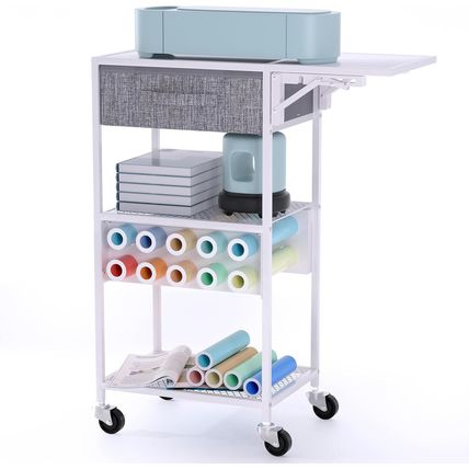 Rolling Cricut Storage Organizer Cart Compatible with Cricut Machine, Cricut Vin