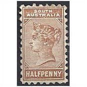 South Australia 1891 SG191 1/2d Pale Brown Mounted Mint .
