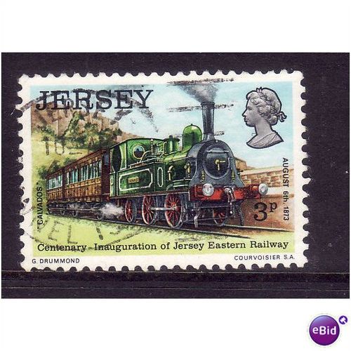 JERSEY 1973 SG94 3d GALVADOS 1873 TRAIN FINE USED