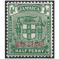 Jamaica 1919 SG76 1/2d Green WAR STAMP Mounted Mint . . .
