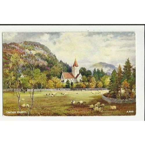 A649 Scotland CRATHIE CHURCH Valentine "Art Colour" Postcard