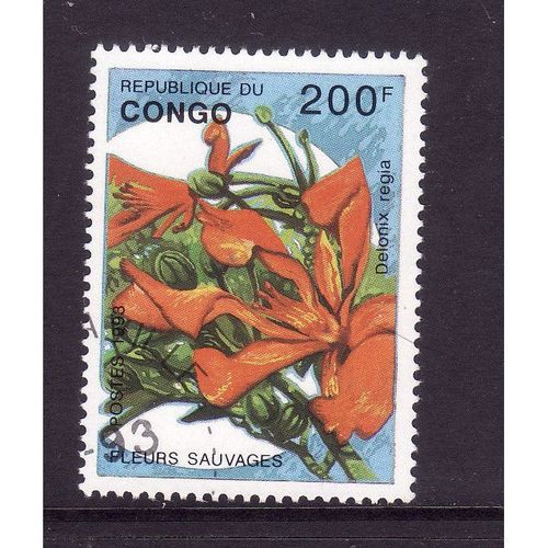CONGO 1993 WILDFLOWERS SG1378 200F DELONIX REGIA FINE USED