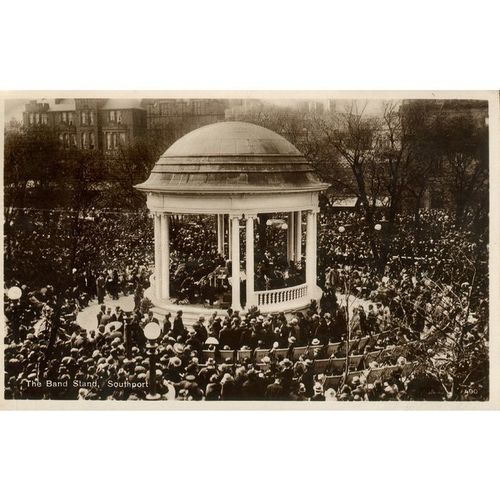 Vintage Real Photograph Postcard 1926 - The Band Stand, Southport, Lancashire