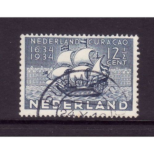 NETHERLANDS 1934 SG 441 12 1/2c BLUE DUTCH WARSHIP FINE USED