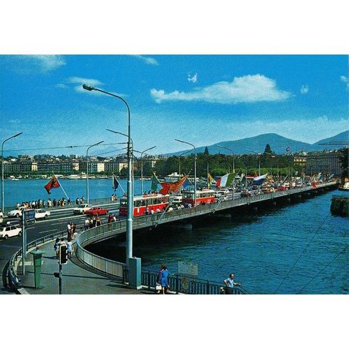 Switzerland PC 1991 - Geneve - Mont-Blanc-Brucke und Reede - 1200-25
