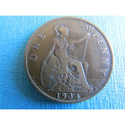 1934 GEORGE V ONE PENNY FREE POST. L