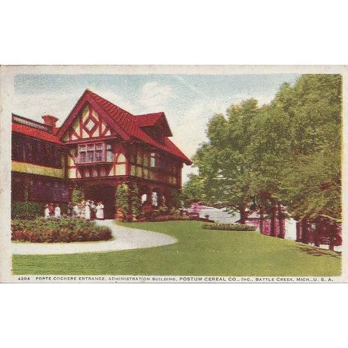 1910's Postum Cereal Company, Porte Cochere Entrance, Battle Creek, Michigan