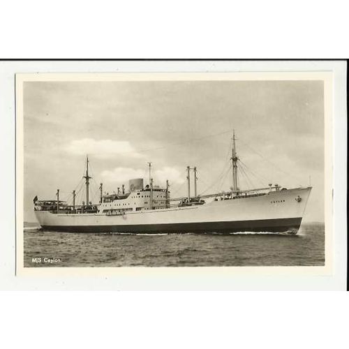 Swedish East Asia Co. MV CEYLON Company Postcard