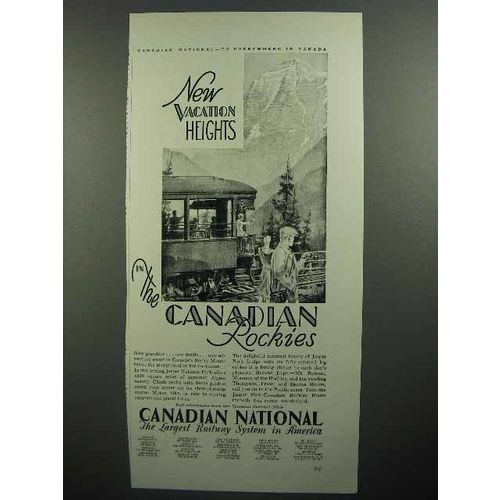 1930 Canadian National Railway Ad - Vacation Heights