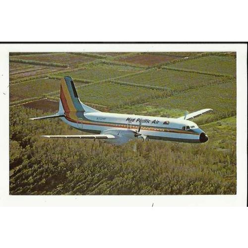 Aviation MID PACIFIC AIR YS-11 Postcard by Aviation World (Y-001)