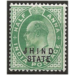 Jind (ICS) 1903 SG43 1/2a Green Mounted Mint . ..