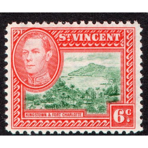 St Vincent Sg169a 6c green and scarlet mint never hinged (G164)