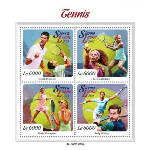 SIERRA LEONE 2015 SHEET MNH TENNIS TENIS SPORTS DEPORTES 8