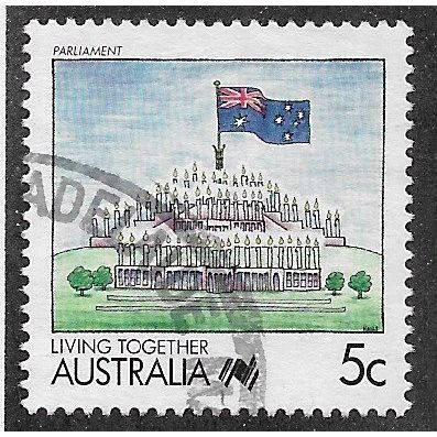 AUS 1988 5c 'LIVING TOGETHER - PARLIAMENT' FINE USED (EBID67-138)