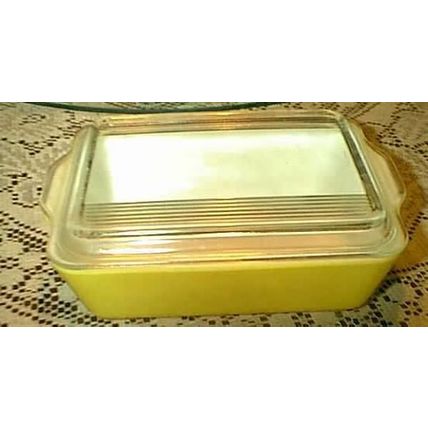 PYREX SUNSHINE YELLOW 503-B 1.5 1 1/2 QUART GLASS REFRIGERATOR DISH & LID