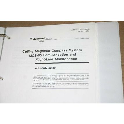 Rockwell Collins MCS-65 Magnetic Compass flight line maintenance Study manual