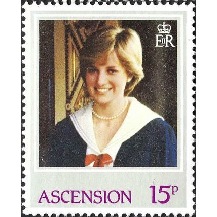 ASCENSION, Lady Diana, violet 1982, 15p