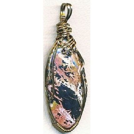 Pilbara Jasper Bronze Copper Wire Wrap Gemstone Pendant 19