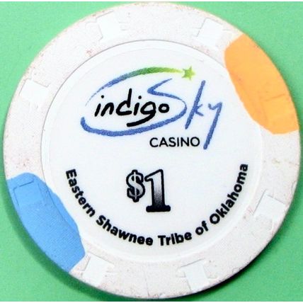 Indigo Sky. $1 Casino Chip. Wyandotte, OK. Z60.