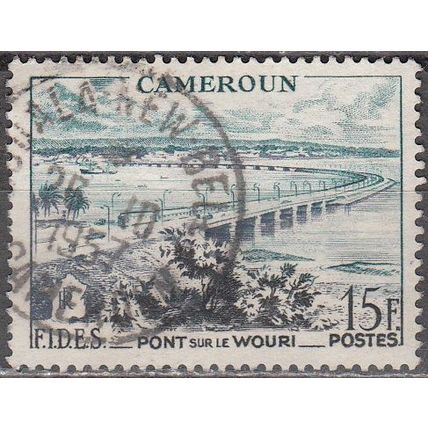 Cameroun 1956 Michel 313 O Cote (2001) 0.90 € Pont sur le Wouri Cachet rond