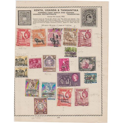 Kenya Uganda Tanganyika page of 18 with giant plants 1s lion 1s other wildlife