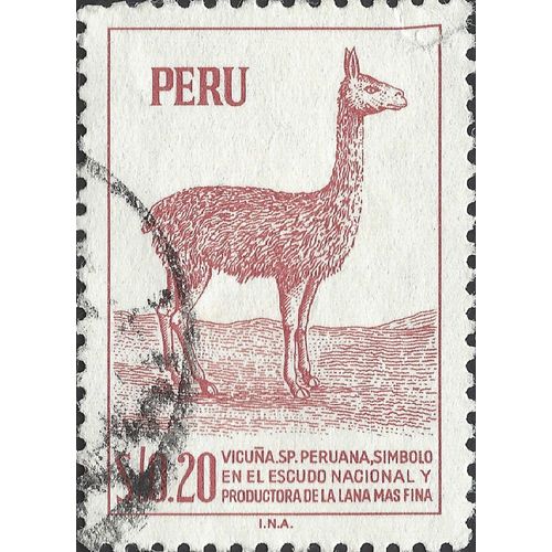 PERU, MAMMAL, Vicuña, violet 1966, $0.20, #4