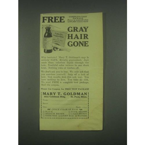 1930 Mary T. Goldman Ad - Gray Hair Gone