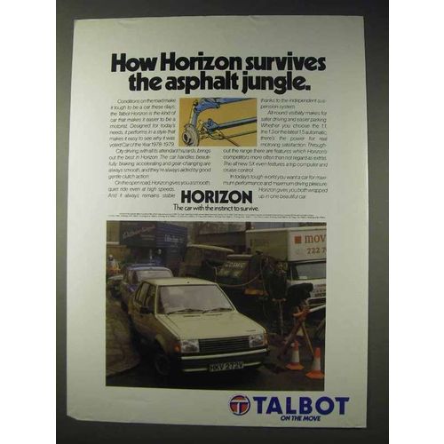 1980 Talbot Horizon Car Ad - Survives Asphalt Jungle