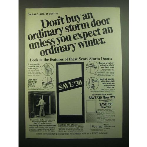 1980 Sears Storm Doors Ad - Don't Buy an Ordinary Storm Door