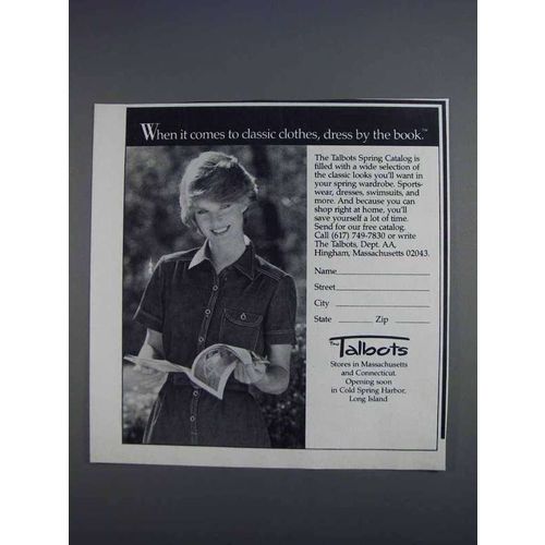 1980 Talbots Fashion Ad - Comes to Classic Clothes